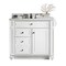 James Martin Vanities Bristol 36in Single Vanity, Bright White w/ 3 CM Arctic Fall Solid Surface Top 157-V36-BW-3AF - alternate 1